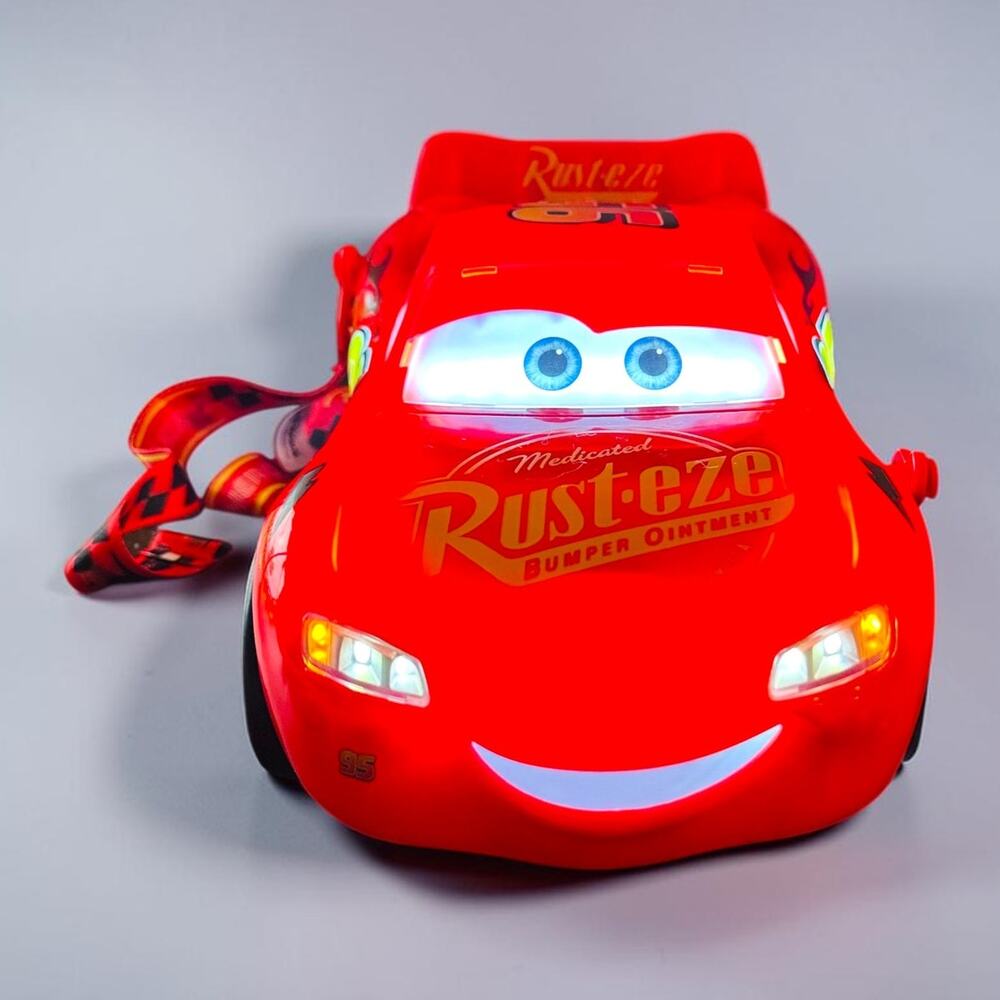 Disney Parks Cars Lightning McQueen Popcorn Bucket Lights Sounds 2026 - In Hand